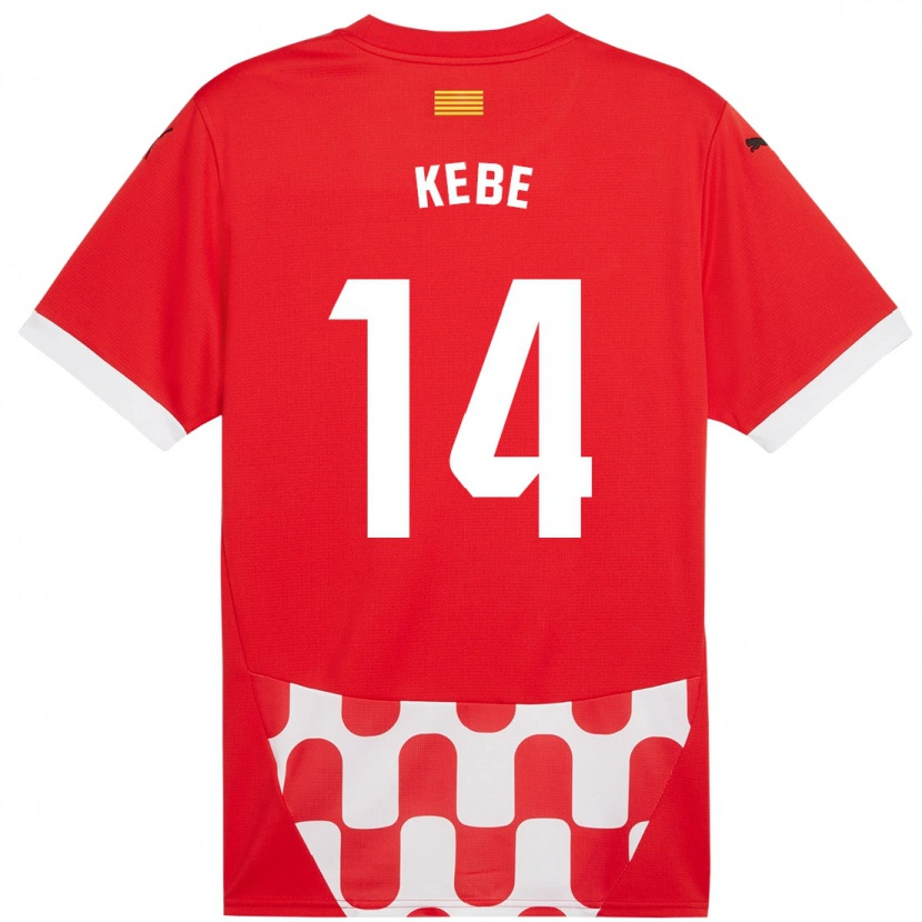 Danxen Pánské Moussa Kébé #14 Červená Bílá Domů Hráčské Dresy 2024/25 Dres