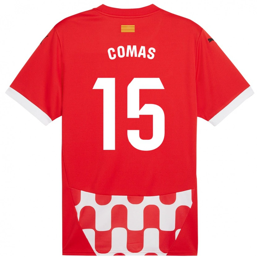 Danxen Pánské Oriol Comas #15 Červená Bílá Domů Hráčské Dresy 2024/25 Dres