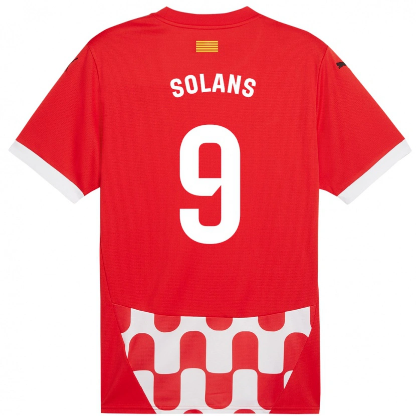 Danxen Pánské Sergi Solans #9 Červená Bílá Domů Hráčské Dresy 2024/25 Dres