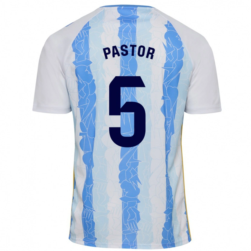 Danxen Pánské Álex Pastor #5 Bílá Modrá Domů Hráčské Dresy 2024/25 Dres