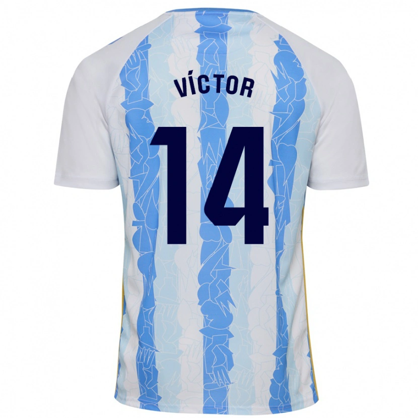 Danxen Pánské Víctor García #14 Bílá Modrá Domů Hráčské Dresy 2024/25 Dres