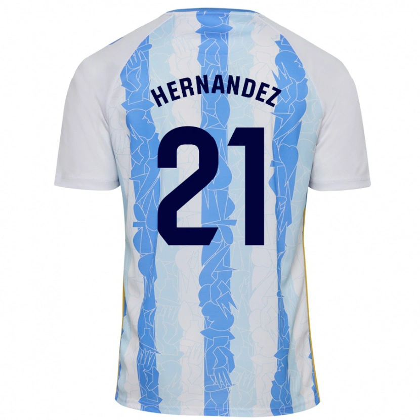 Danxen Pánské Juan Hernández #21 Bílá Modrá Domů Hráčské Dresy 2024/25 Dres