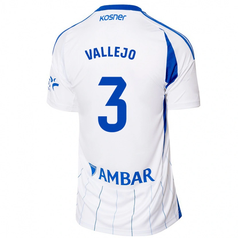 Danxen Pánské Jaime Vallejo #3 Červená Bílá Domů Hráčské Dresy 2024/25 Dres