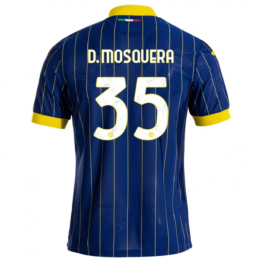Danxen Pánské Daniel Mosquera #35 Modrá Žlutá Domů Hráčské Dresy 2024/25 Dres