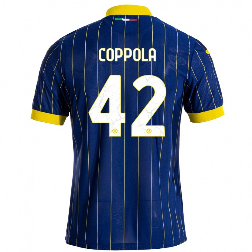 Danxen Pánské Diego Coppola #42 Modrá Žlutá Domů Hráčské Dresy 2024/25 Dres