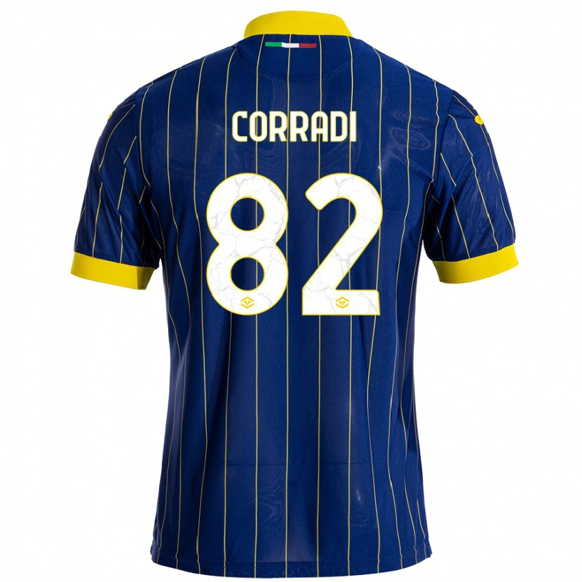 Danxen Pánské Christian Corradi #82 Modrá Žlutá Domů Hráčské Dresy 2024/25 Dres