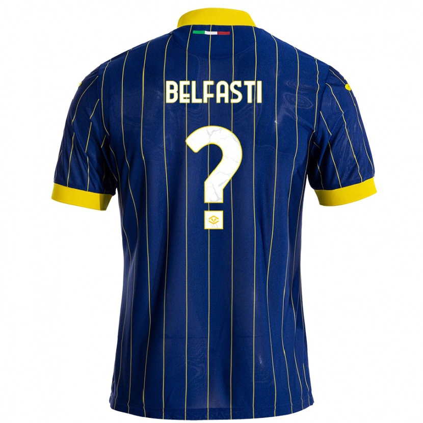 Danxen Pánské Vittorio Belfasti #0 Modrá Žlutá Domů Hráčské Dresy 2024/25 Dres