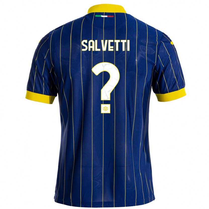 Danxen Pánské Gabriel Salvetti #0 Modrá Žlutá Domů Hráčské Dresy 2024/25 Dres