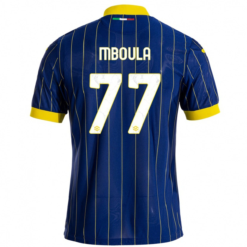 Danxen Pánské Jordi Mboula #77 Modrá Žlutá Domů Hráčské Dresy 2024/25 Dres
