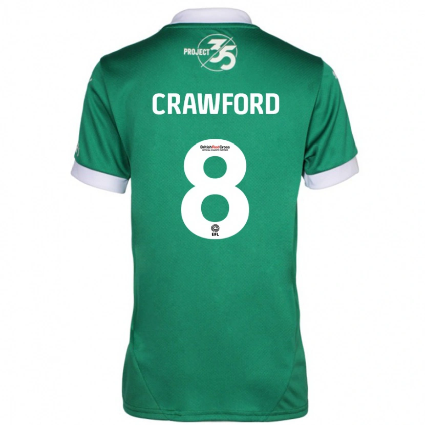 Danxen Pánské Imy Crawford #8 Zelená Bílá Domů Hráčské Dresy 2024/25 Dres