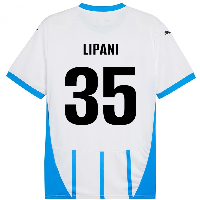 Danxen Pánské Luca Lipani #35 Bílá Modrá Daleko Hráčské Dresy 2024/25 Dres