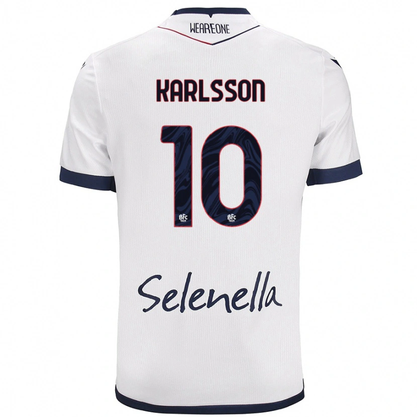 Danxen Pánské Jesper Karlsson #10 Bílá Královská Modrá Daleko Hráčské Dresy 2024/25 Dres