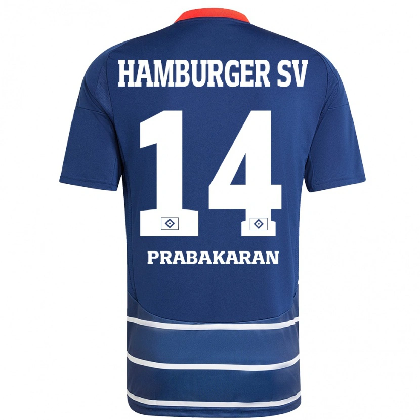 Danxen Pánské Nilavan Prabakaran #14 Tmavě Modrá Daleko Hráčské Dresy 2024/25 Dres