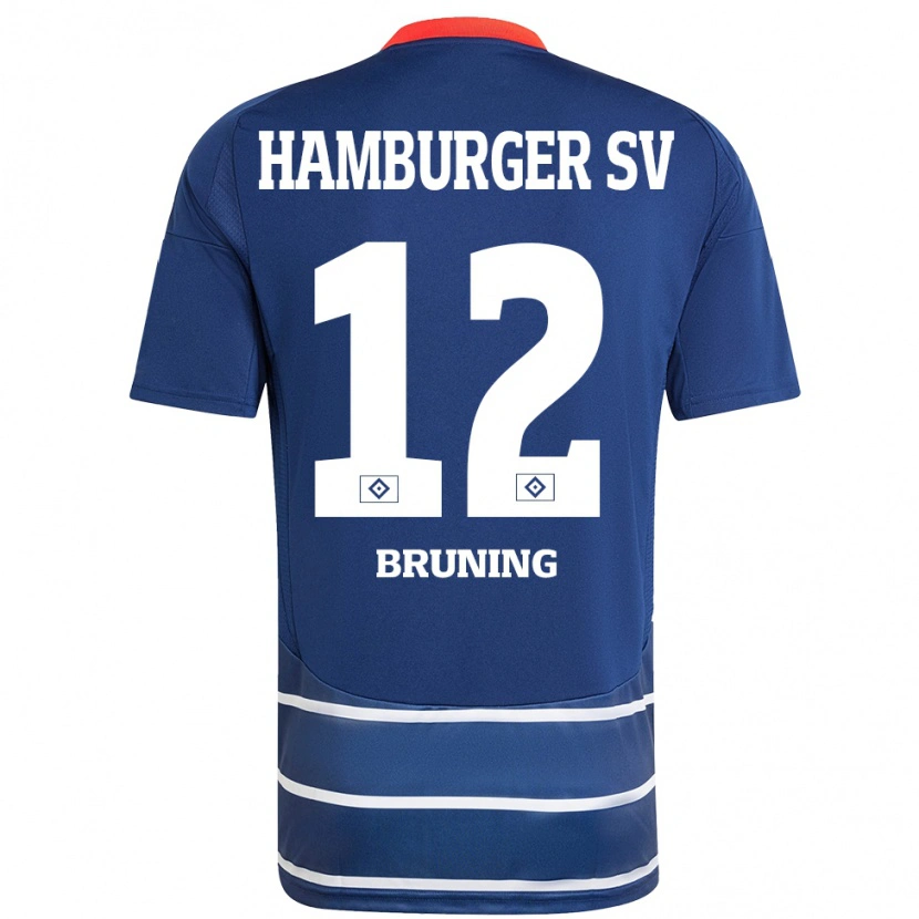 Danxen Pánské Malte Brüning #12 Tmavě Modrá Daleko Hráčské Dresy 2024/25 Dres