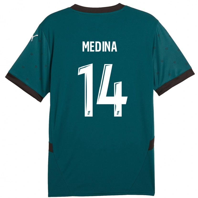 Danxen Pánské Facundo Medina #14 Tmavě Zelená Daleko Hráčské Dresy 2024/25 Dres