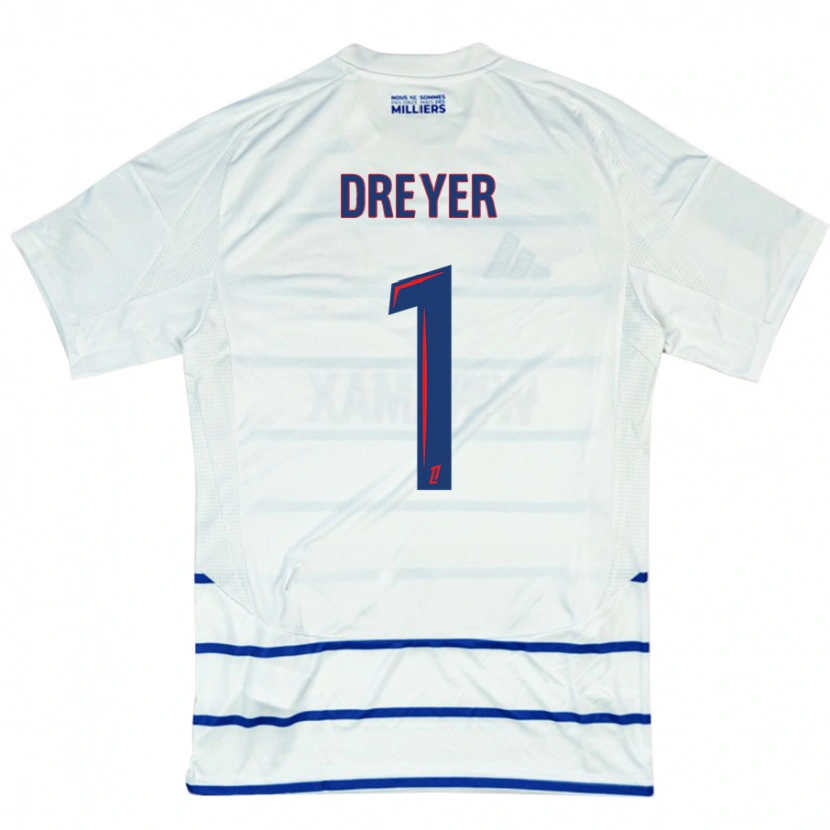 Danxen Pánské Matthieu Dreyer #1 Bílá Modrá Daleko Hráčské Dresy 2024/25 Dres