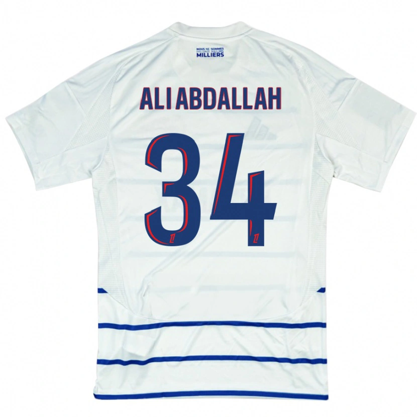 Danxen Pánské Aboubacar Ali Abdallah #34 Bílá Modrá Daleko Hráčské Dresy 2024/25 Dres