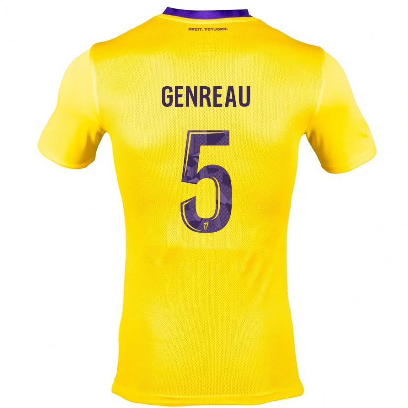 Danxen Pánské Denis Genreau #5 Žlutá Fialová Daleko Hráčské Dresy 2024/25 Dres