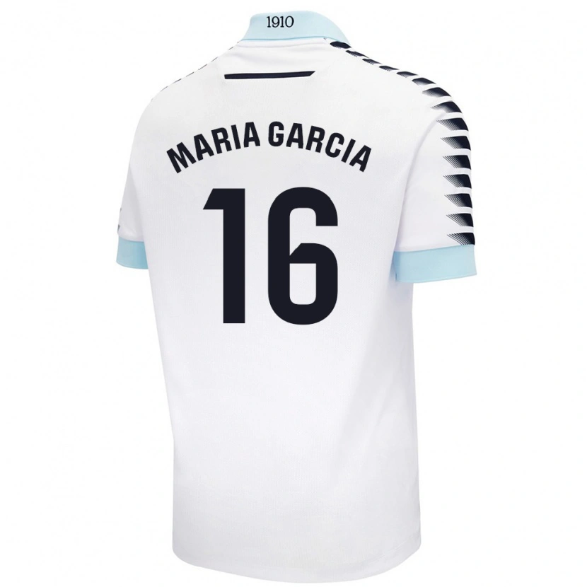 Danxen Pánské Maria García Fernández #16 Bílá Modrá Daleko Hráčské Dresy 2024/25 Dres
