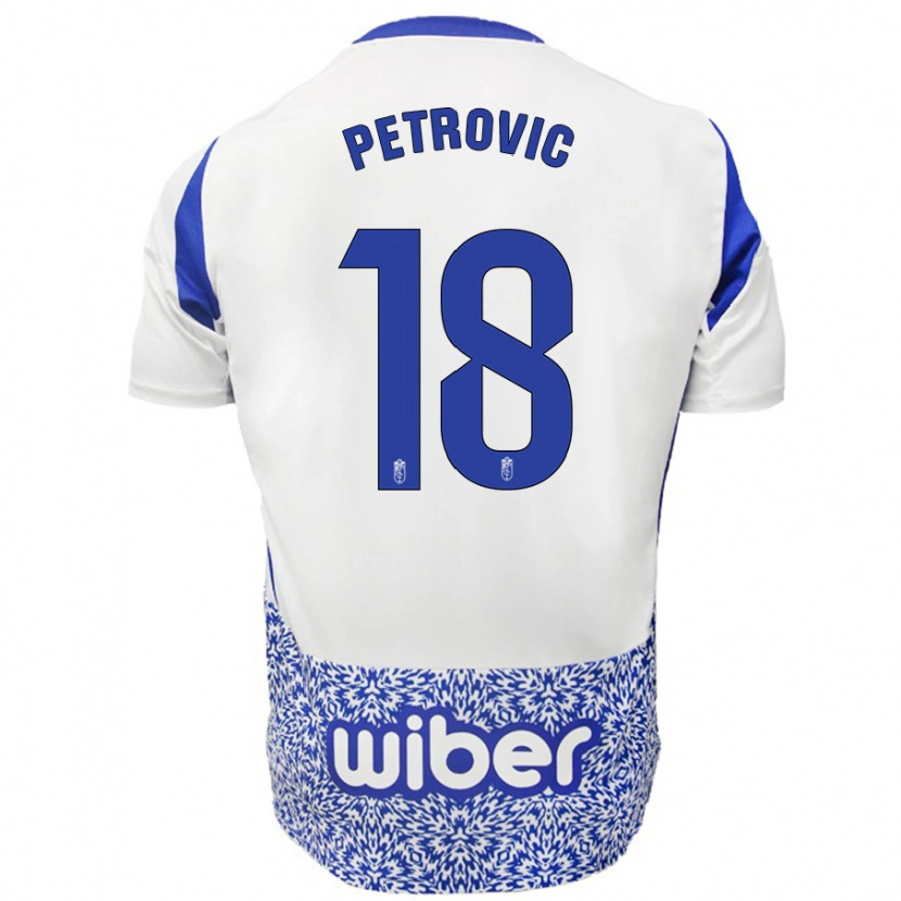 Danxen Pánské Njegos Petrovic #18 Bílá Modrá Daleko Hráčské Dresy 2024/25 Dres