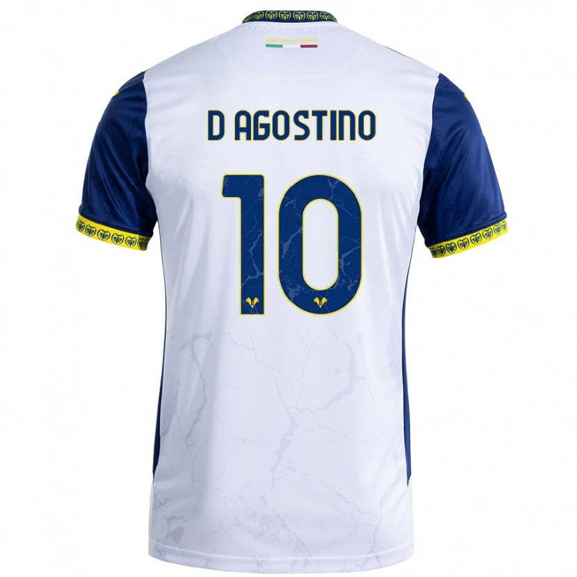 Danxen Pánské Samuele D'agostino #10 Bílá Modrá Daleko Hráčské Dresy 2024/25 Dres