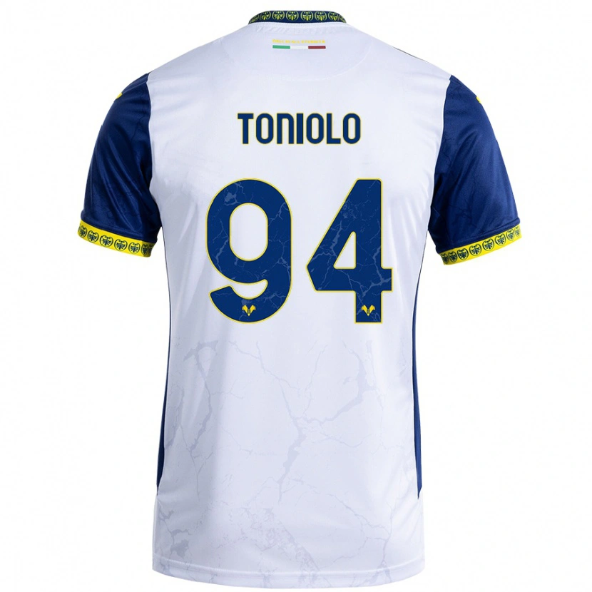 Danxen Pánské Giacomo Toniolo #94 Bílá Modrá Daleko Hráčské Dresy 2024/25 Dres