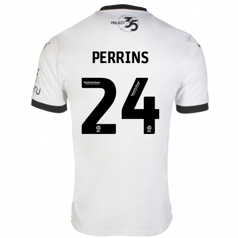 Danxen Pánské Grace Perrins #24 Bílá Černá Daleko Hráčské Dresy 2024/25 Dres