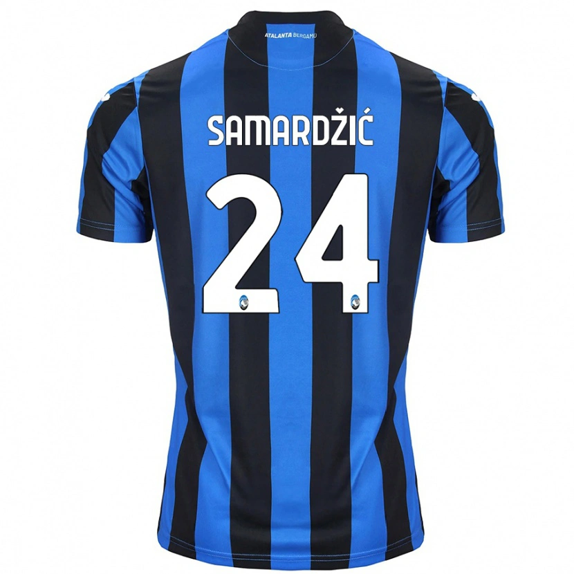 Danxen Dámské Lazar Samardžić #24 Modrá Černá Domů Hráčské Dresy 2024/25 Dres