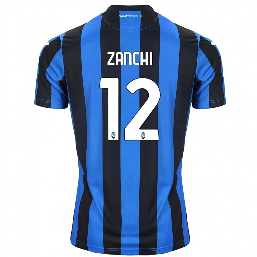 Danxen Dámské Edoardo Zanchi #12 Modrá Černá Domů Hráčské Dresy 2024/25 Dres