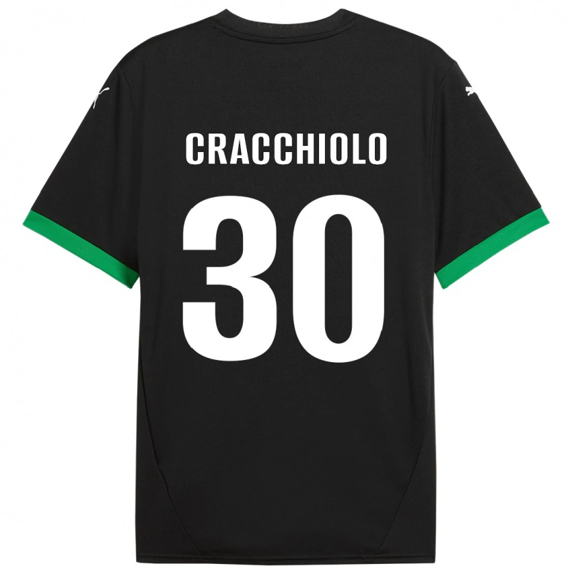 Danxen Dámské Leonardo Cracchiolo #30 Černá Tmavě Zelená Domů Hráčské Dresy 2024/25 Dres