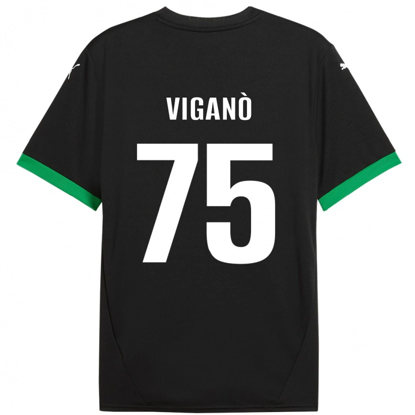 Danxen Dámské Lorenzo Viganò #75 Černá Tmavě Zelená Domů Hráčské Dresy 2024/25 Dres