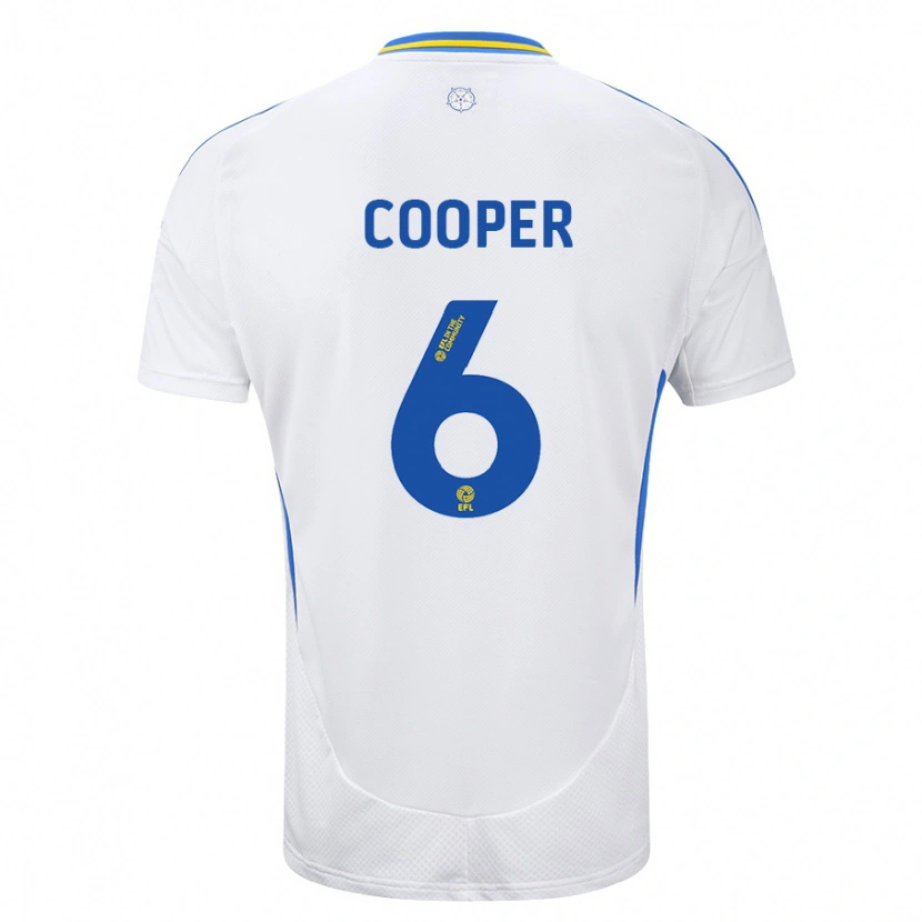 Danxen Dámské Liam Cooper #6 Bílá Modrá Domů Hráčské Dresy 2024/25 Dres