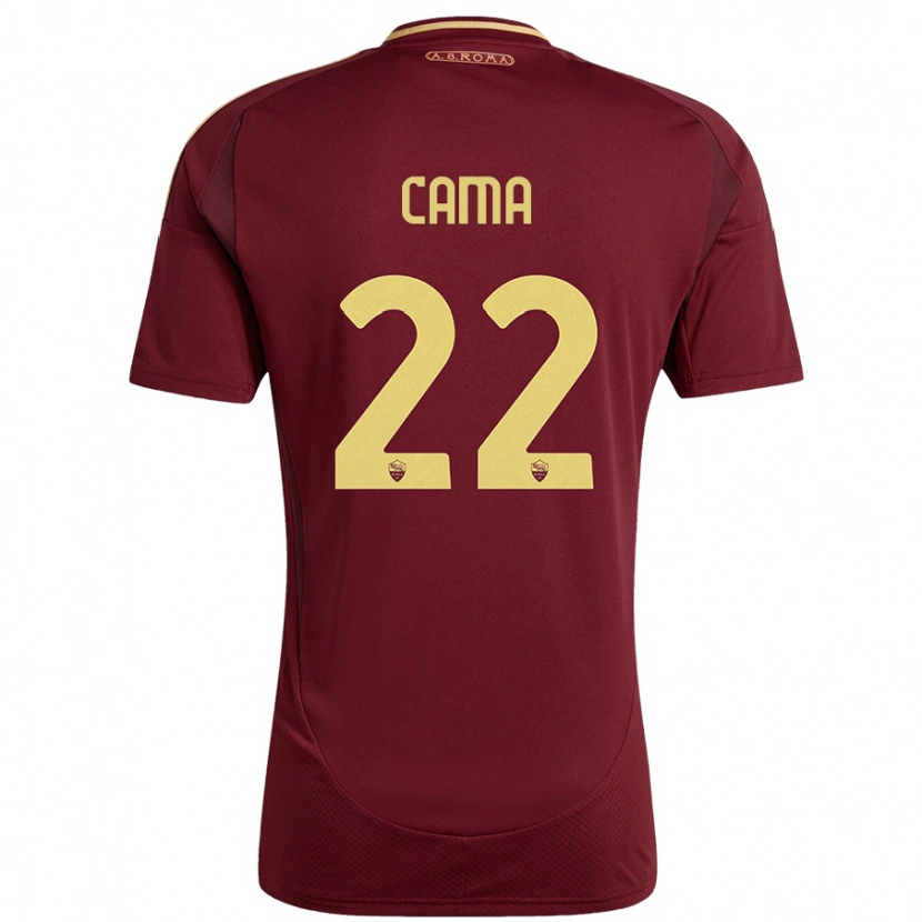 Danxen Dámské Cristian Cama #22 Červená Hnědá Zlatá Domů Hráčské Dresy 2024/25 Dres