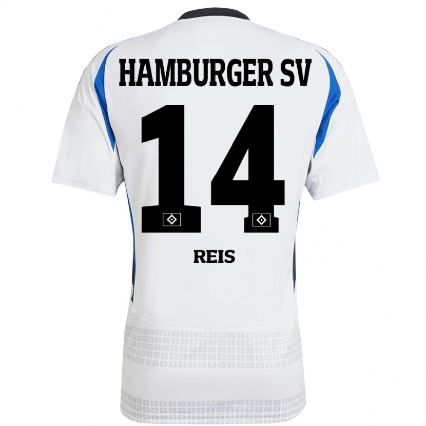 Danxen Dámské Ludovit Reis #14 Bílá Modrá Domů Hráčské Dresy 2024/25 Dres