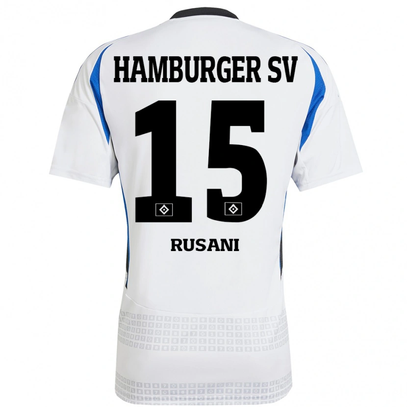 Danxen Dámské Yasin Rusani #15 Bílá Modrá Domů Hráčské Dresy 2024/25 Dres