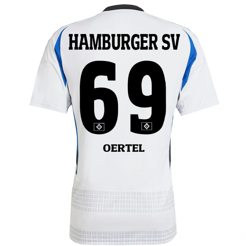 Danxen Dámské Jan Oertel #69 Bílá Modrá Domů Hráčské Dresy 2024/25 Dres
