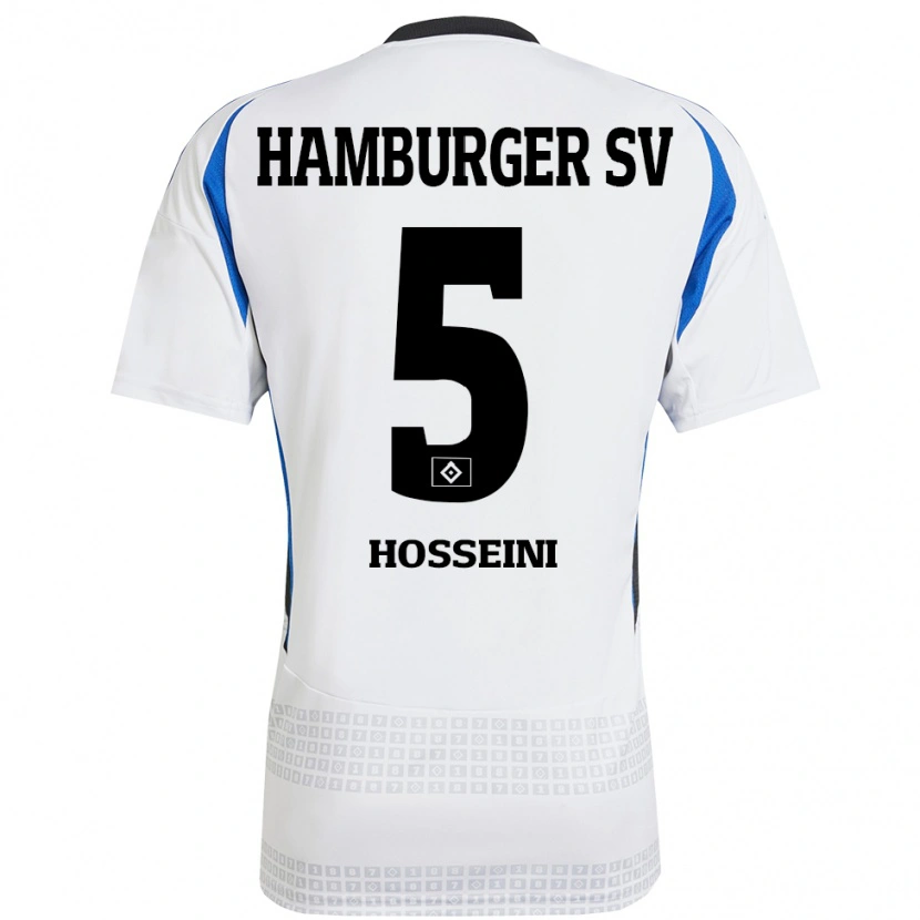 Danxen Dámské Reza Hosseini #5 Bílá Modrá Domů Hráčské Dresy 2024/25 Dres