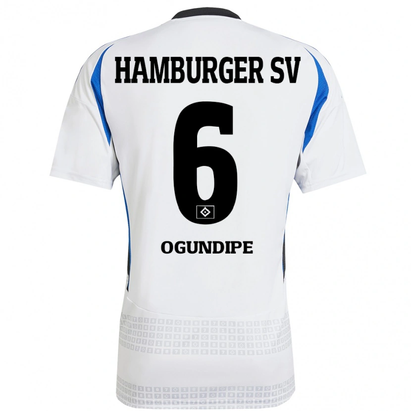 Danxen Dámské Alina Ogundipe #6 Bílá Modrá Domů Hráčské Dresy 2024/25 Dres