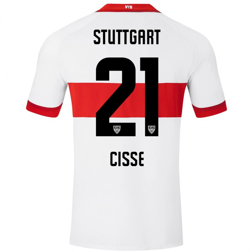 Danxen Dámské Moussa Cissé #21 Bílá Červená Domů Hráčské Dresy 2024/25 Dres