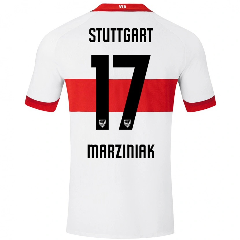 Danxen Dámské Chiara Marziniak #17 Bílá Červená Domů Hráčské Dresy 2024/25 Dres