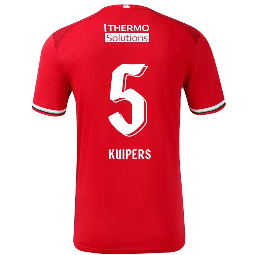 Danxen Dámské Bas Kuipers #5 Červená Bílá Domů Hráčské Dresy 2024/25 Dres