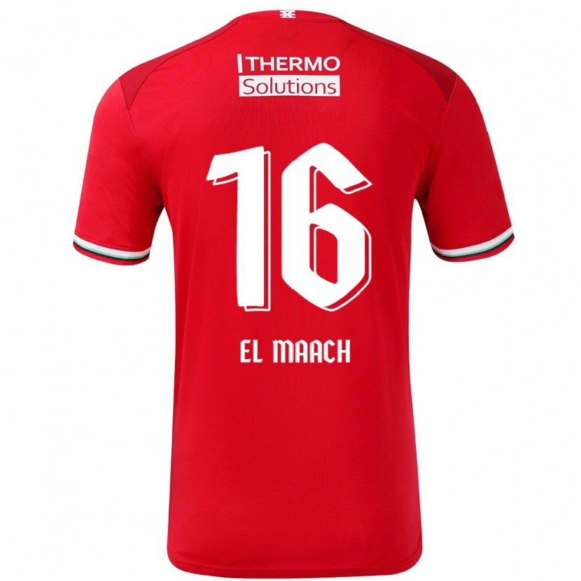 Danxen Dámské Issam El Maach #16 Červená Bílá Domů Hráčské Dresy 2024/25 Dres