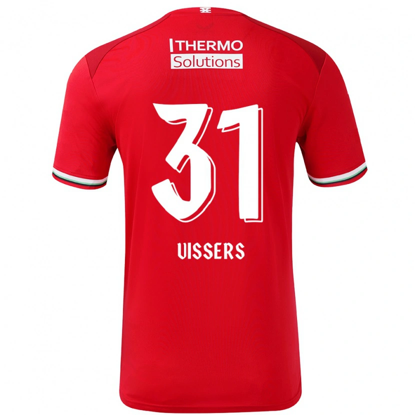 Danxen Dámské Kiki Vissers #31 Červená Bílá Domů Hráčské Dresy 2024/25 Dres