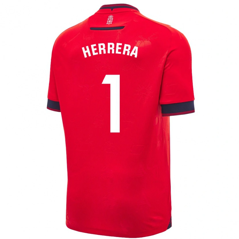 Danxen Dámské Sergio Herrera #1 Červená Bílá Domů Hráčské Dresy 2024/25 Dres