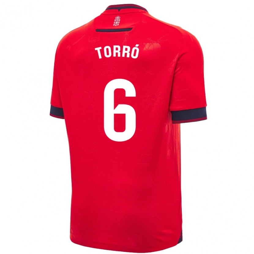 Danxen Dámské Lucas Torró #6 Červená Bílá Domů Hráčské Dresy 2024/25 Dres