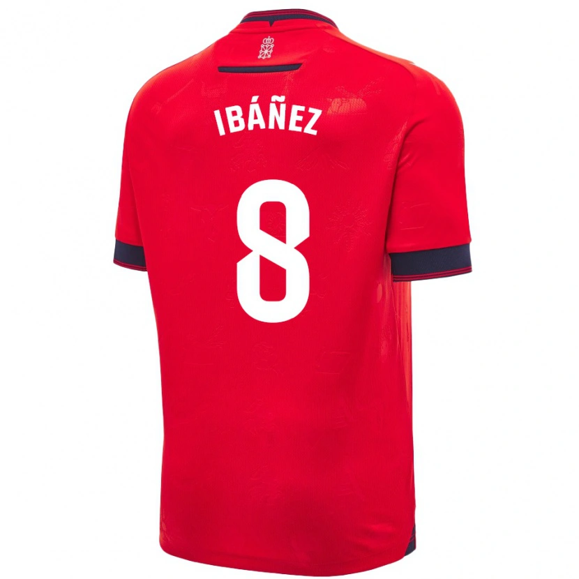 Danxen Dámské Pablo Ibáñez #8 Červená Bílá Domů Hráčské Dresy 2024/25 Dres