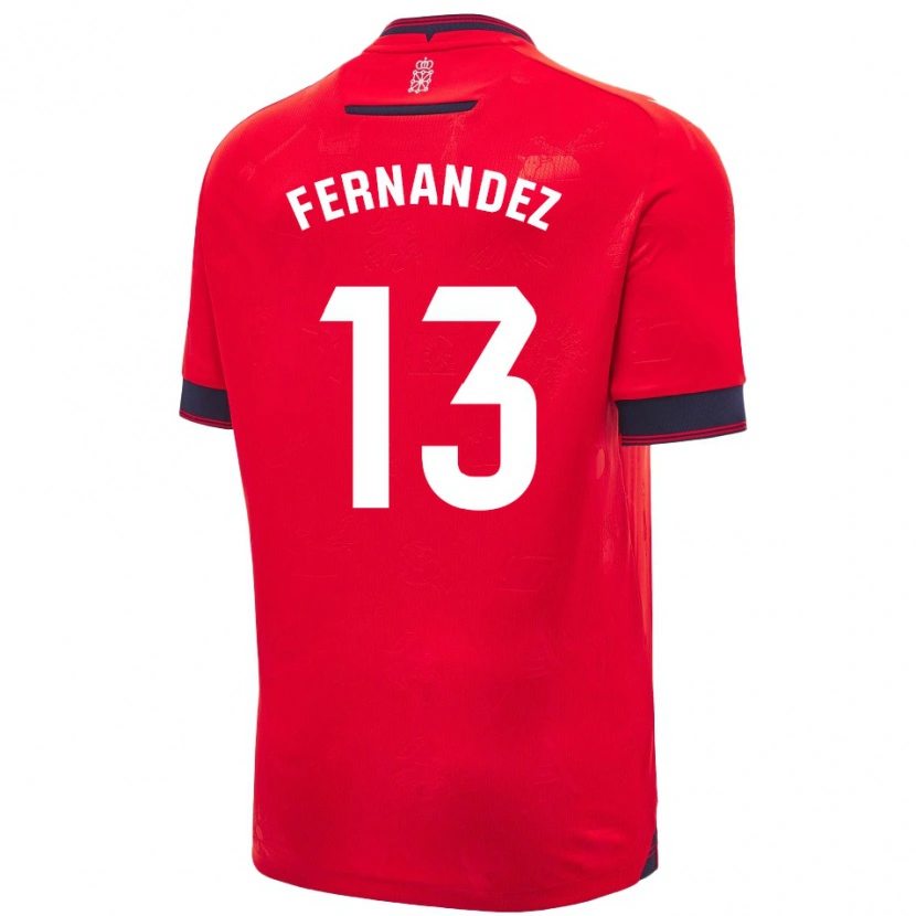 Danxen Dámské Aitor Fernández #13 Červená Bílá Domů Hráčské Dresy 2024/25 Dres