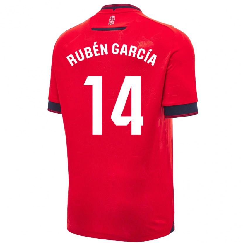 Danxen Dámské Rubén García #14 Červená Bílá Domů Hráčské Dresy 2024/25 Dres