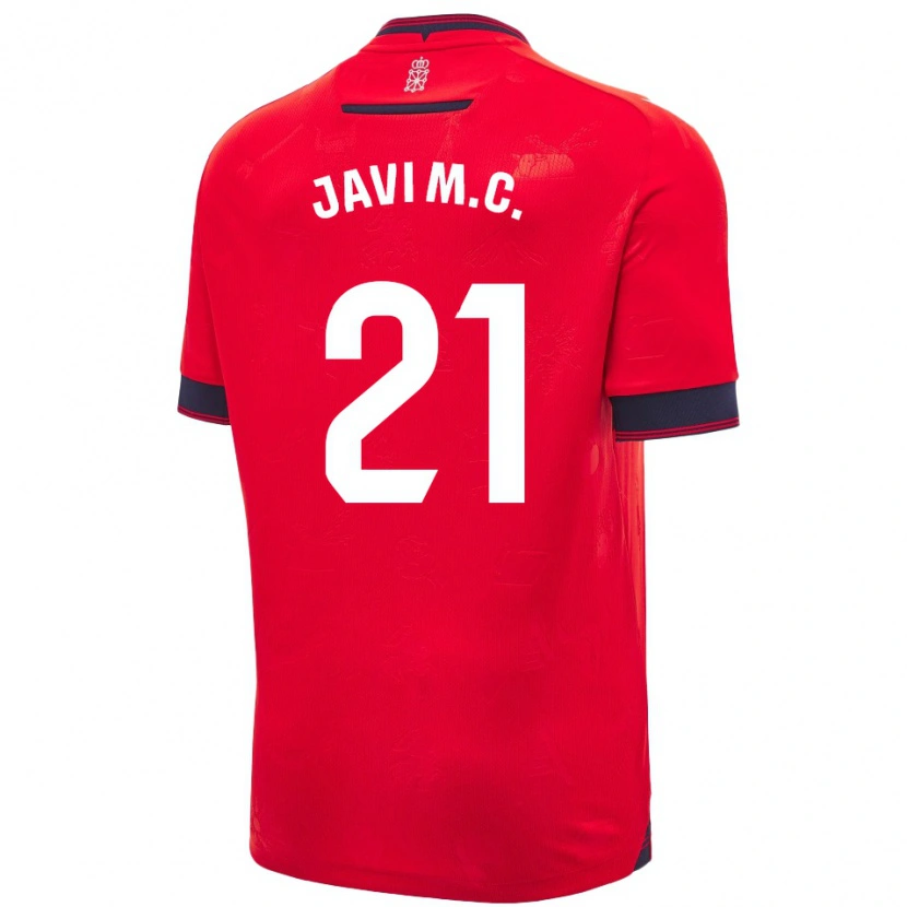 Danxen Dámské Javi Martínez #21 Červená Bílá Domů Hráčské Dresy 2024/25 Dres