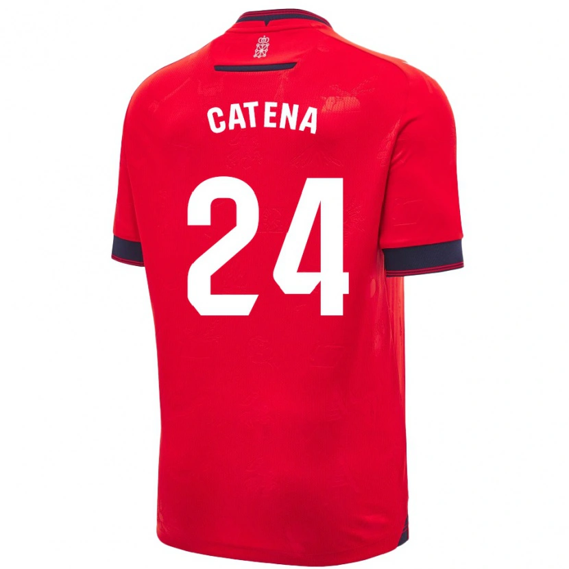 Danxen Dámské Alejandro Catena #24 Červená Bílá Domů Hráčské Dresy 2024/25 Dres